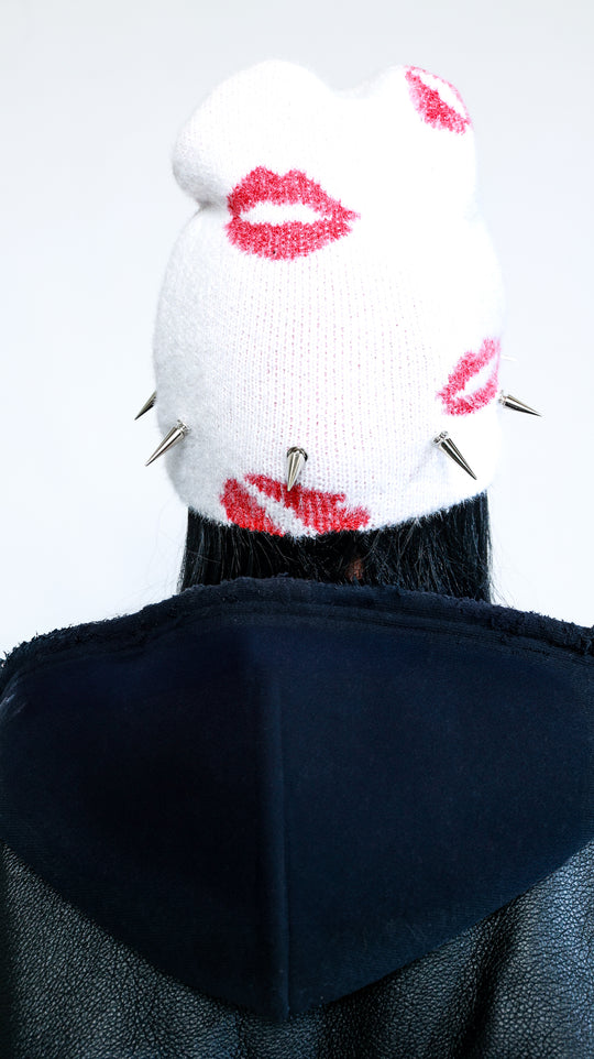 Kissy Lips Spiked Beanie