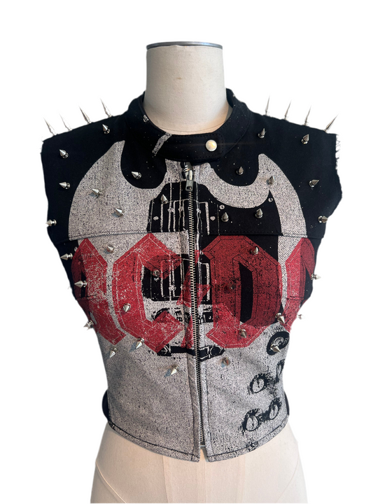 AC/DC Spiked Moto Vest