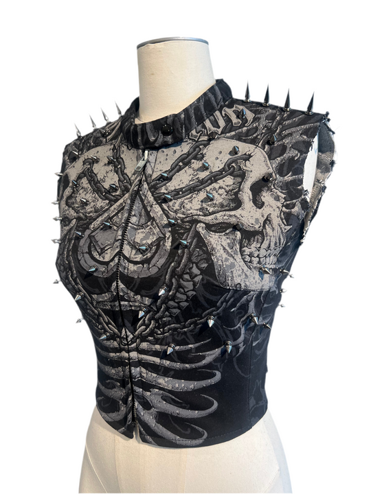 Affliction Spike Moto Vest (Black)