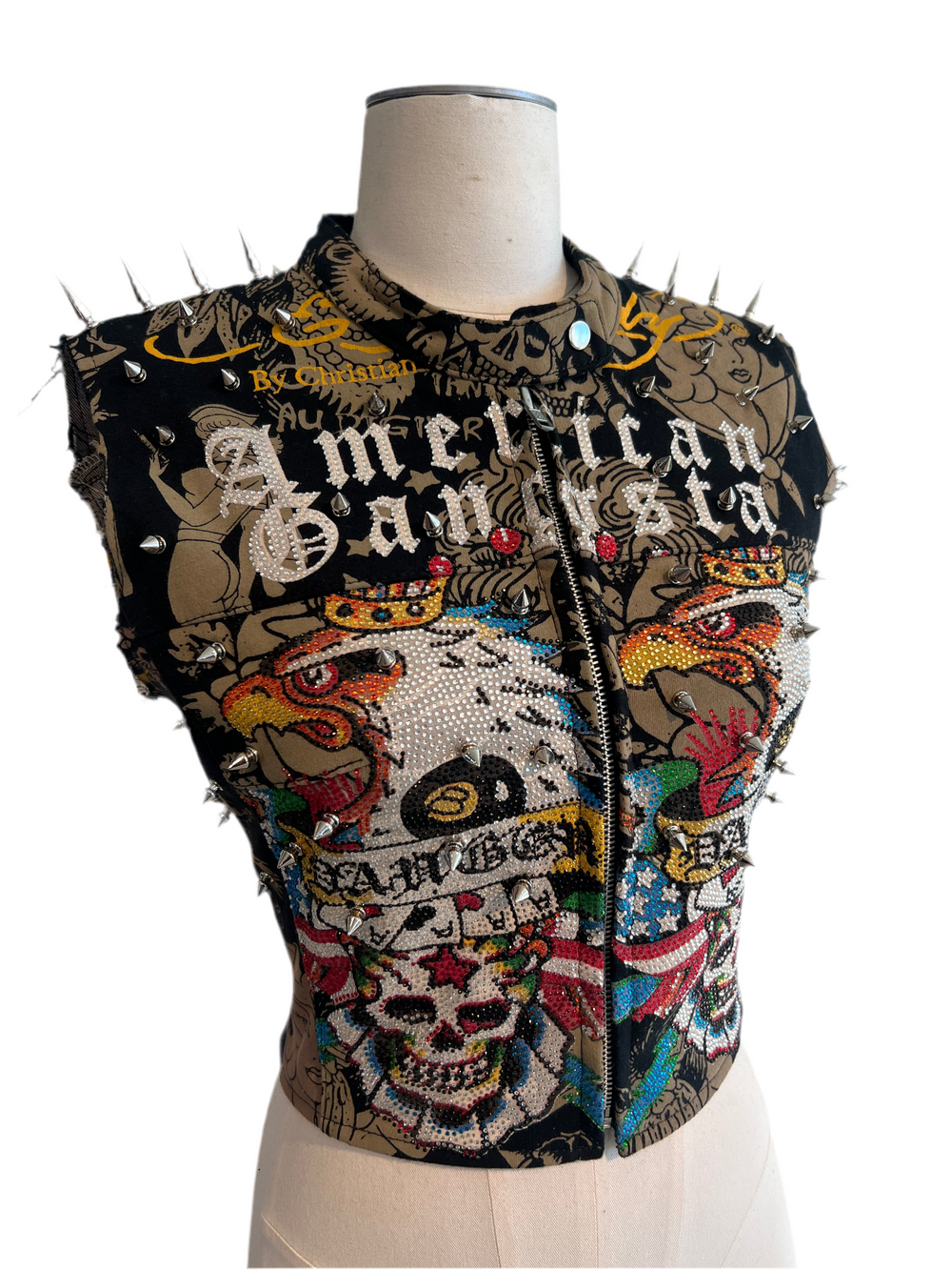 Ed Hardy Spiked Moto Vest