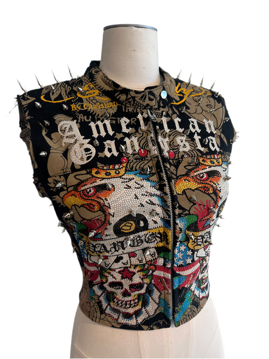 Ed Hardy Spiked Moto Vest