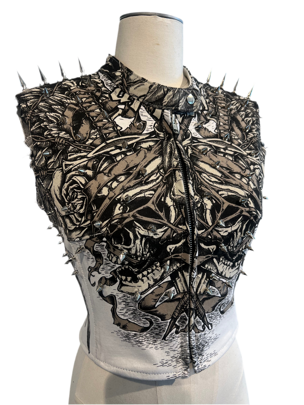 Affliction Spike Moto Vest (white)