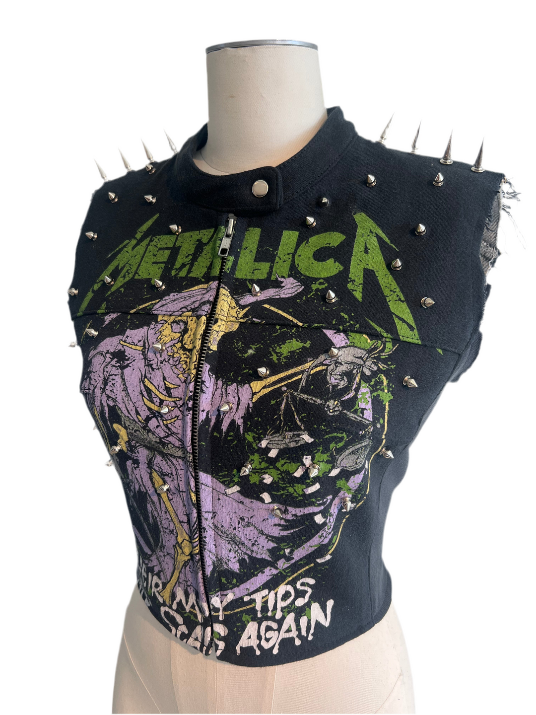 Metallica Spiked Moto Vest (green)