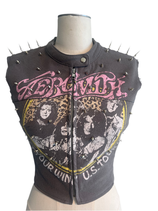 Aerosmith Spiked Moto Vest