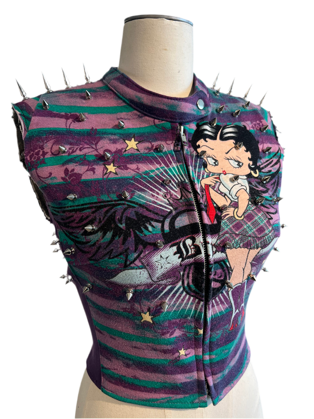 Betty Boop Spiked Moto vest