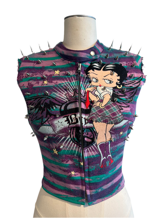 Betty Boop Spiked Moto vest
