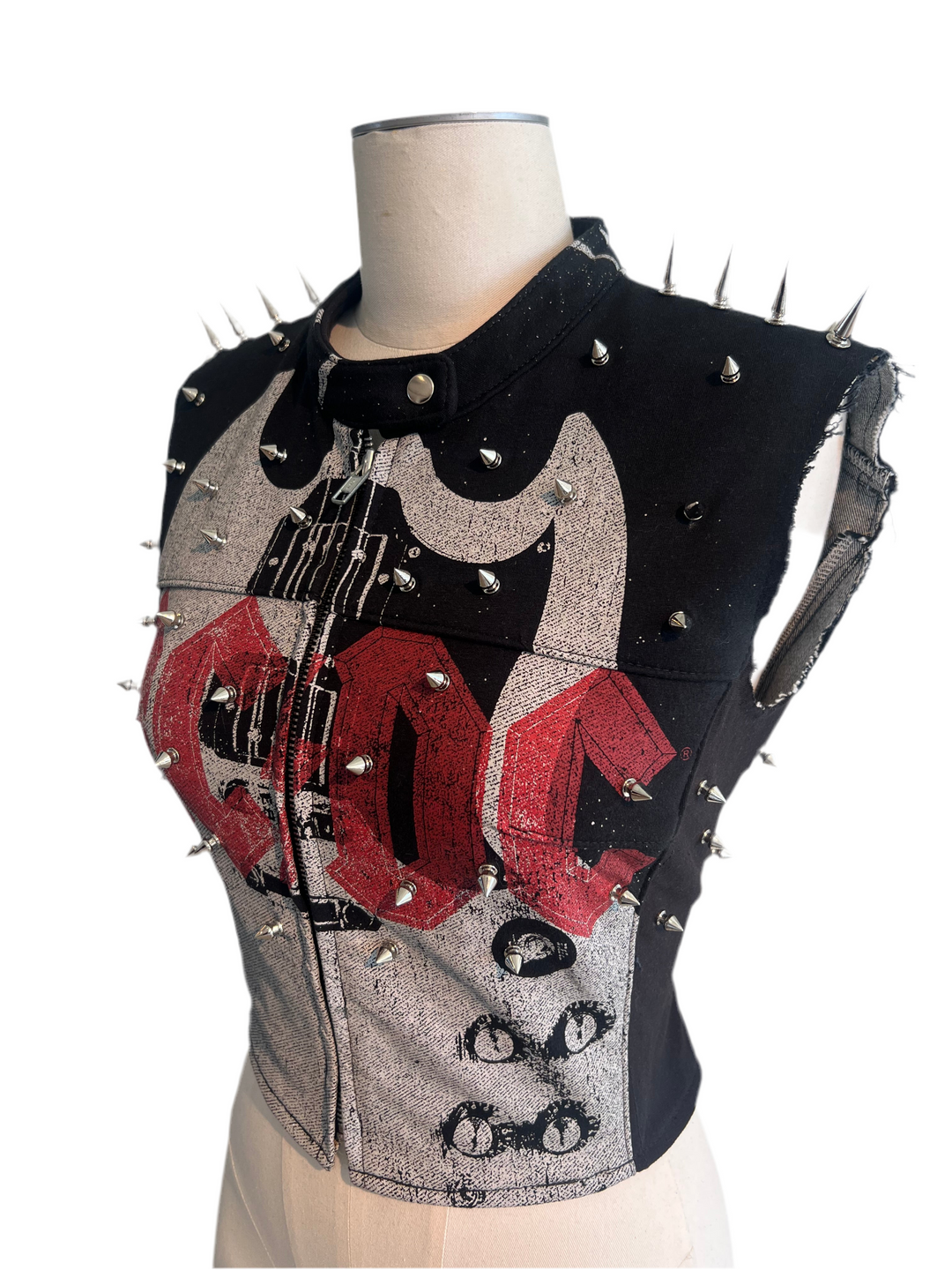 AC/DC Spiked Moto Vest