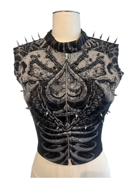 Affliction Spike Moto Vest (Black)