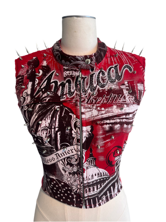 America Spiked Moto Vest