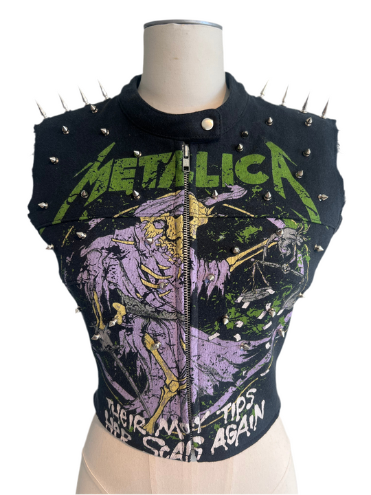Metallica Spiked Moto Vest (green)