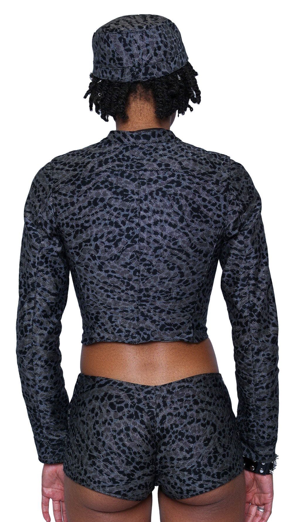Black Cheetah Print Moto Jacket