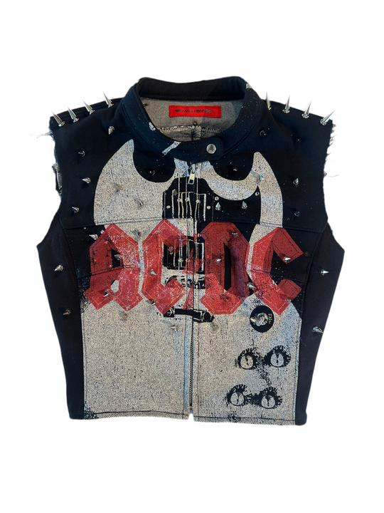 AC/DC Spiked Moto Vest