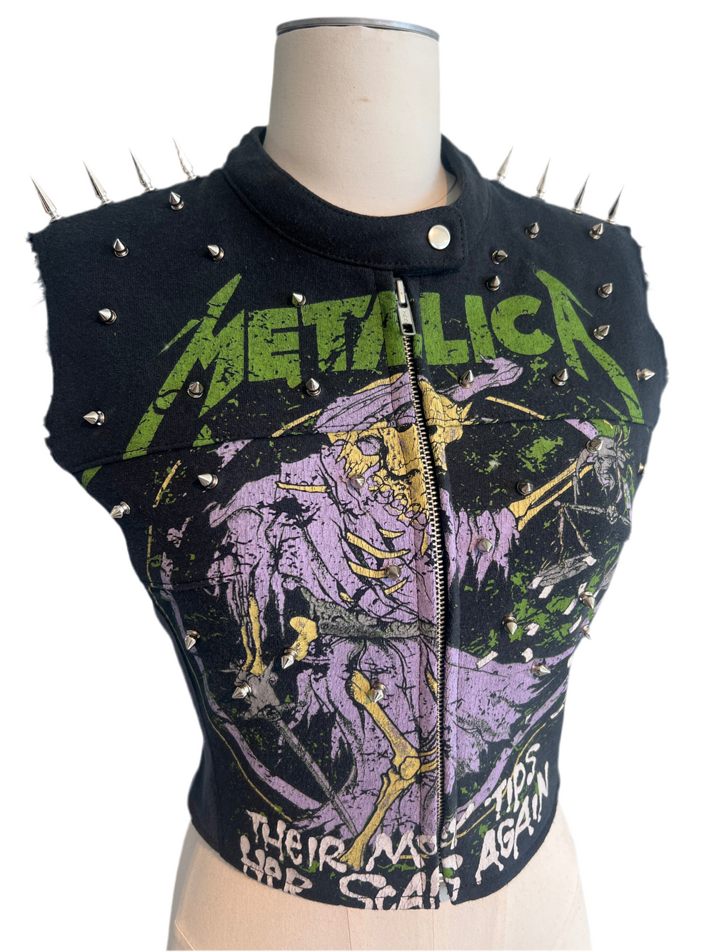 Metallica Spiked Moto Vest (green)