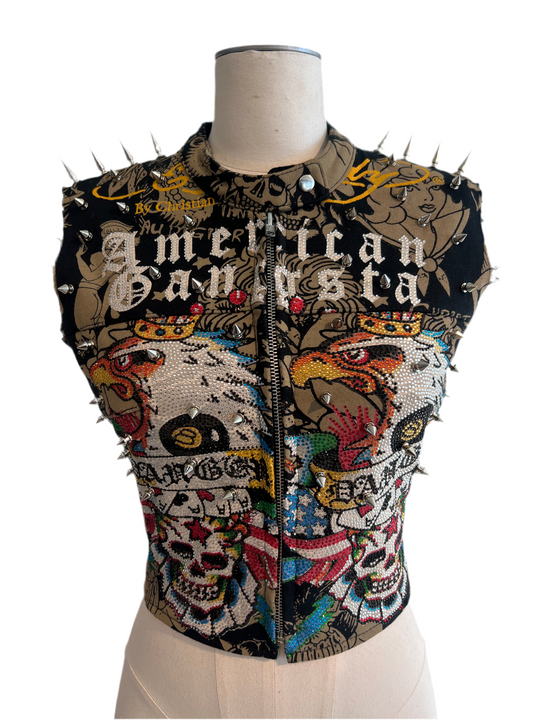 Ed Hardy Spiked Moto Vest