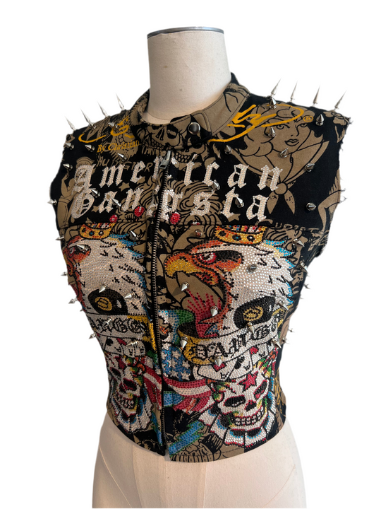 Ed Hardy Spiked Moto Vest
