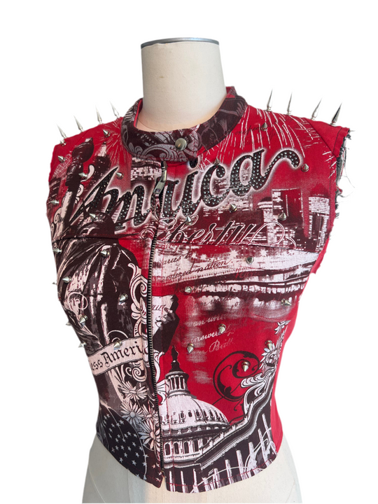 America Spiked Moto Vest