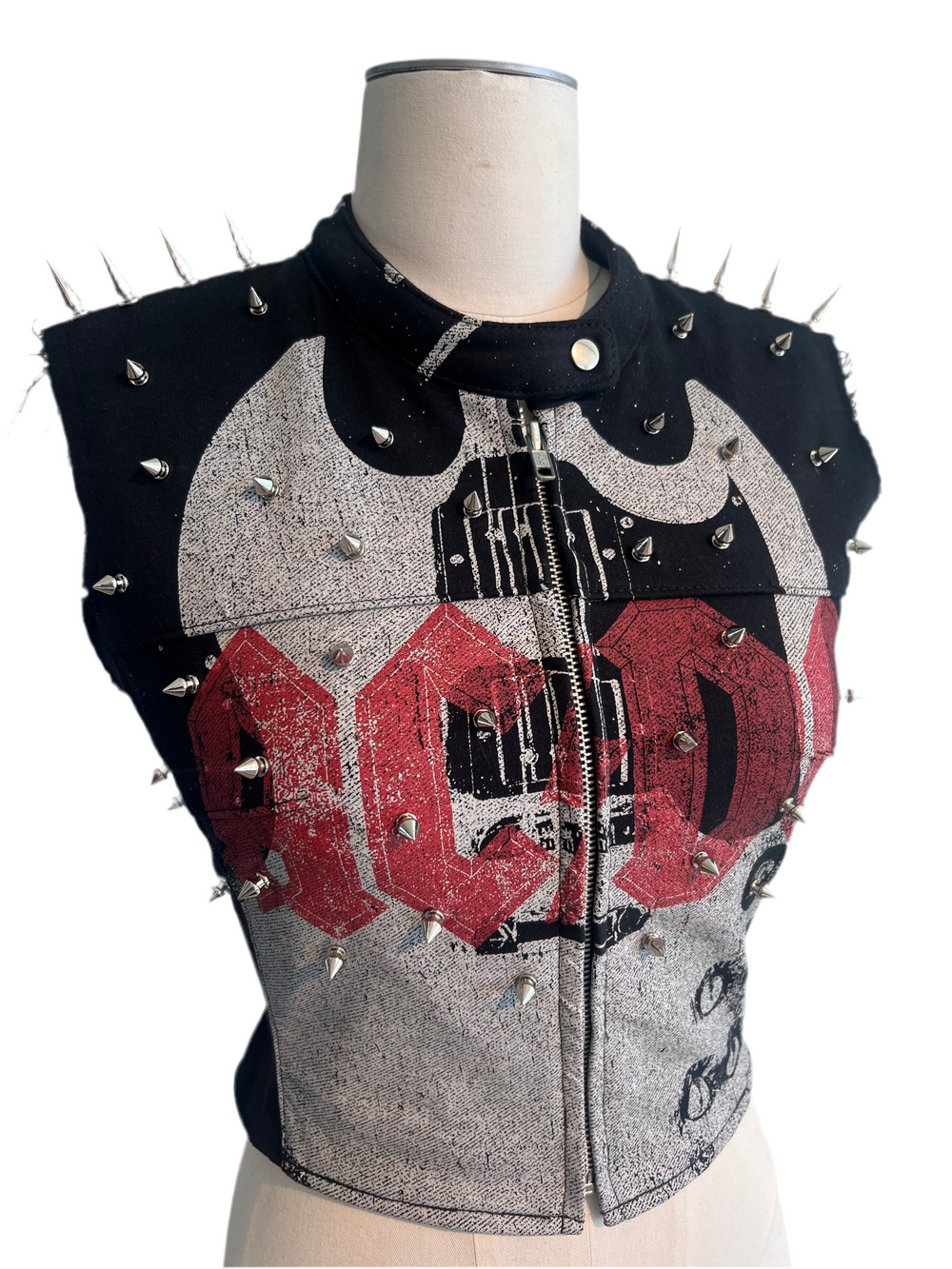 AC/DC Spiked Moto Vest