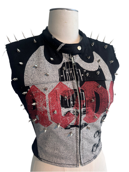 AC/DC Spiked Moto Vest