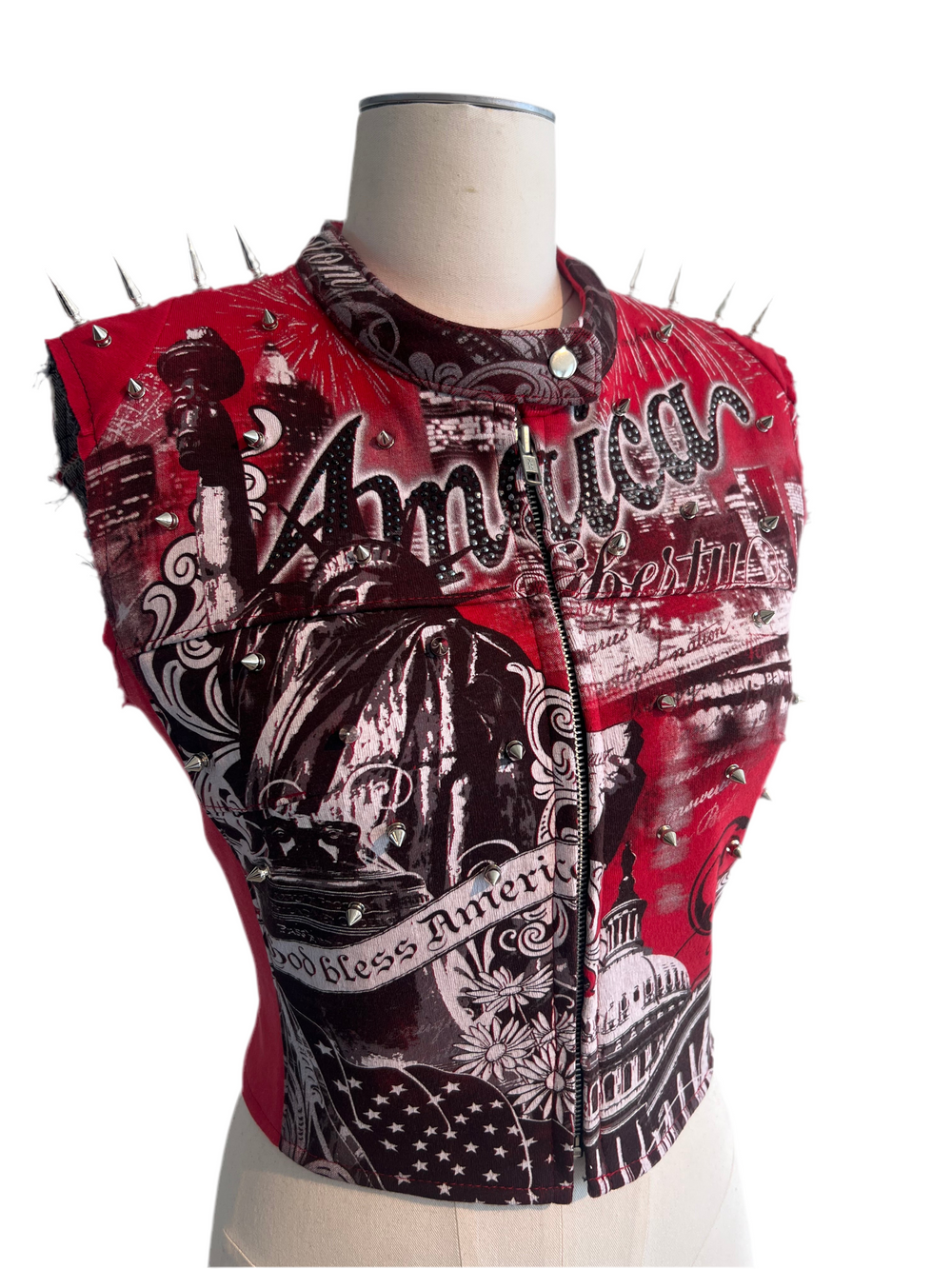 America Spiked Moto Vest