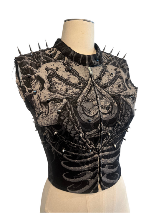 Affliction Spike Moto Vest (Black)