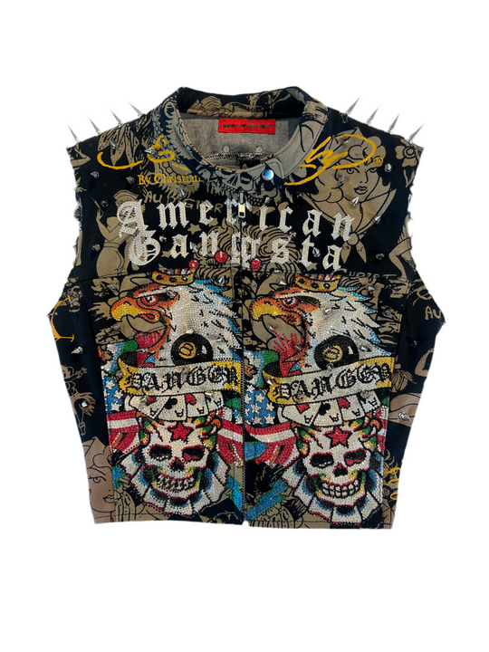 Ed Hardy Spiked Moto Vest