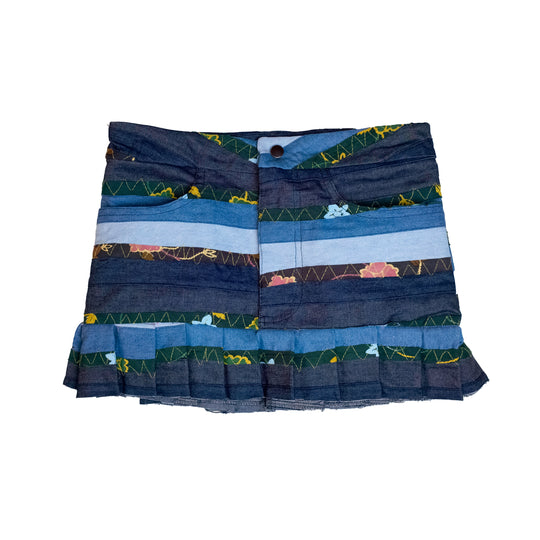 Patch Work Denim Skirt